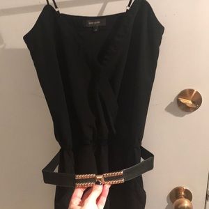 river island black boiler suit